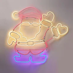 KOOPMAN Père Noël lumineux 627 LED (H65 cm) Néon Moov light Multicolore Discount