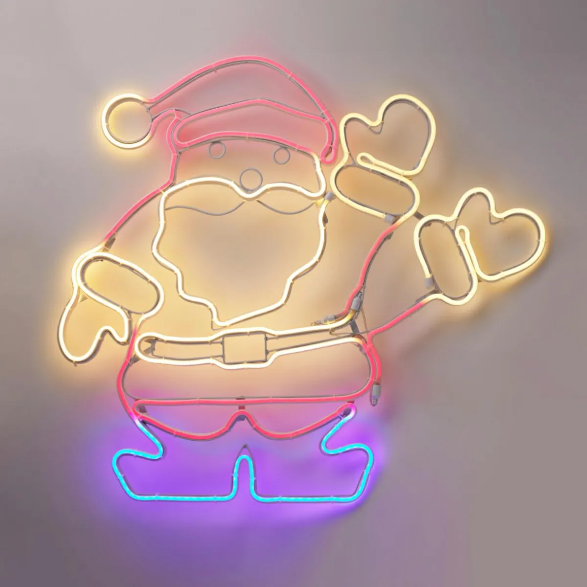 KOOPMAN Père Noël lumineux 627 LED (H65 cm) Néon Moov light Multicolore Discount