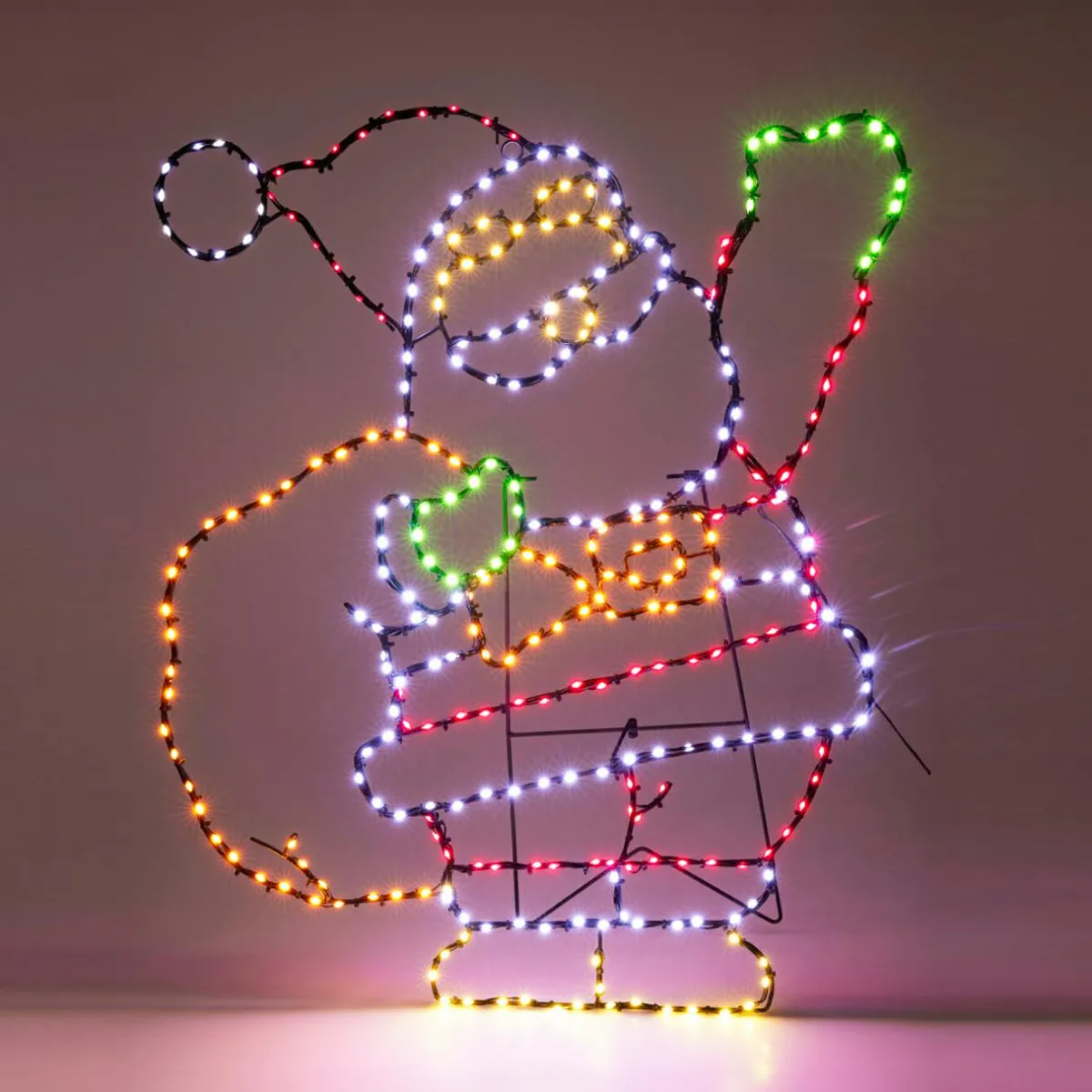 KOOPMAN Père Noël lumineux 321 LED (H70 cm) Néon effet flash Multicolore New