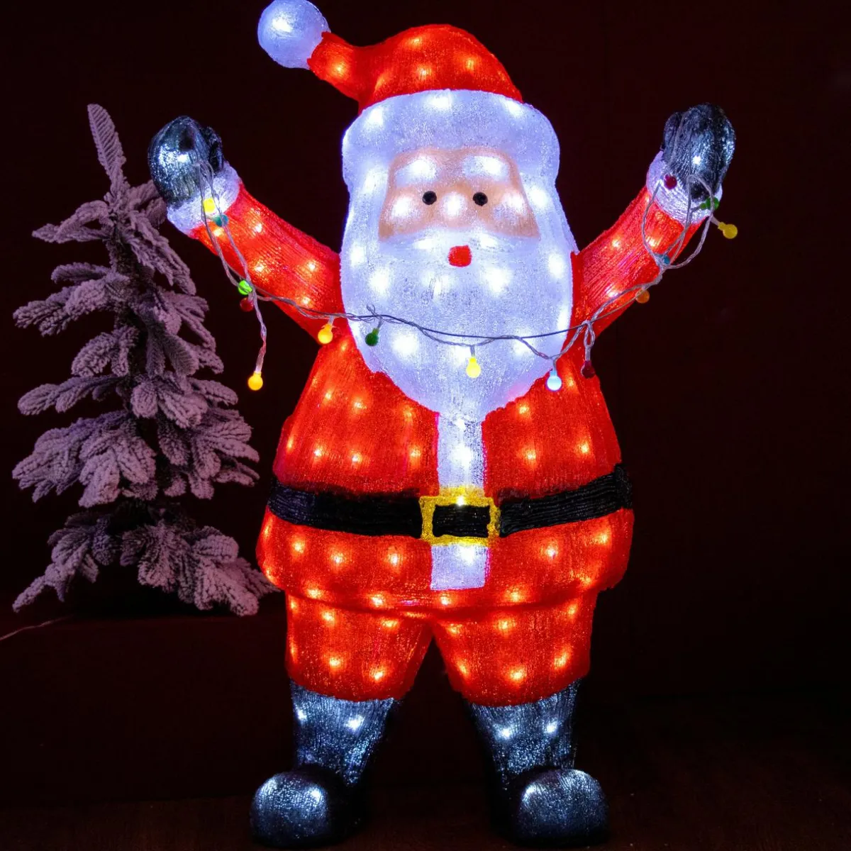 EMINZA Père Noël lumineux avec guirlande 180 LED (H88 cm) Blanc froid Online