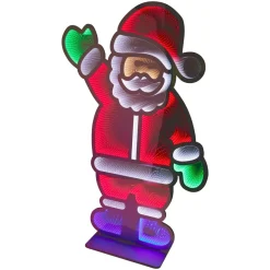 KOOPMAN Père Noël lumineux Géant 1083 LED (H180 cm) Infinity Multicolore Discount