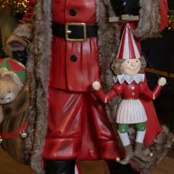EMINZA Père Noël traditionnel Géant (H166 cm) Klaus et les cadeaux Rouge Hot