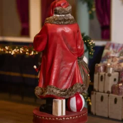 EMINZA Père Noël traditionnel Géant (H166 cm) Klaus et les cadeaux Rouge Hot
