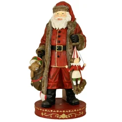 EMINZA Père Noël traditionnel Géant (H166 cm) Klaus et les cadeaux Rouge Hot