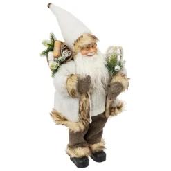 FEERIC LIGHTS Père Noël traditionnel (H45 cm) Léon en raquette Blanc New