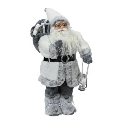 KAEMINGK Père Noël traditionnel (H45 cm) Emile Neige d'hiver Gris Discount