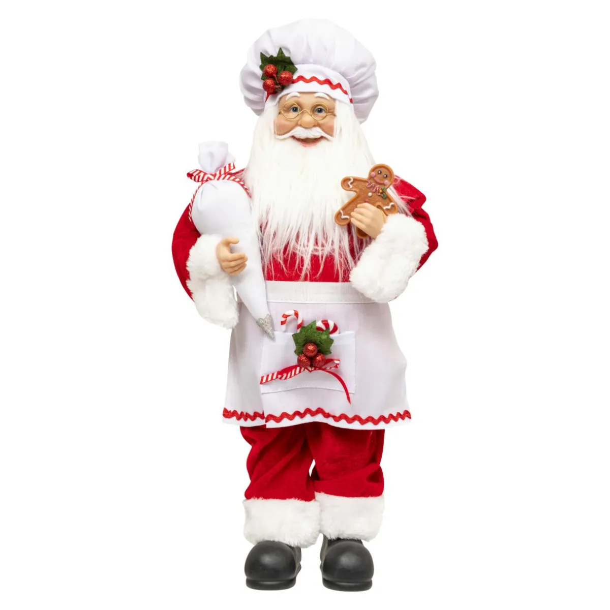 JJA Père Noël traditionnel (H45 cm) Gautier le cuisinier Rouge Hot