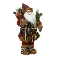 KAEMINGK Père Noël traditionnel (H45 cm) Emile en Tartan Marron
