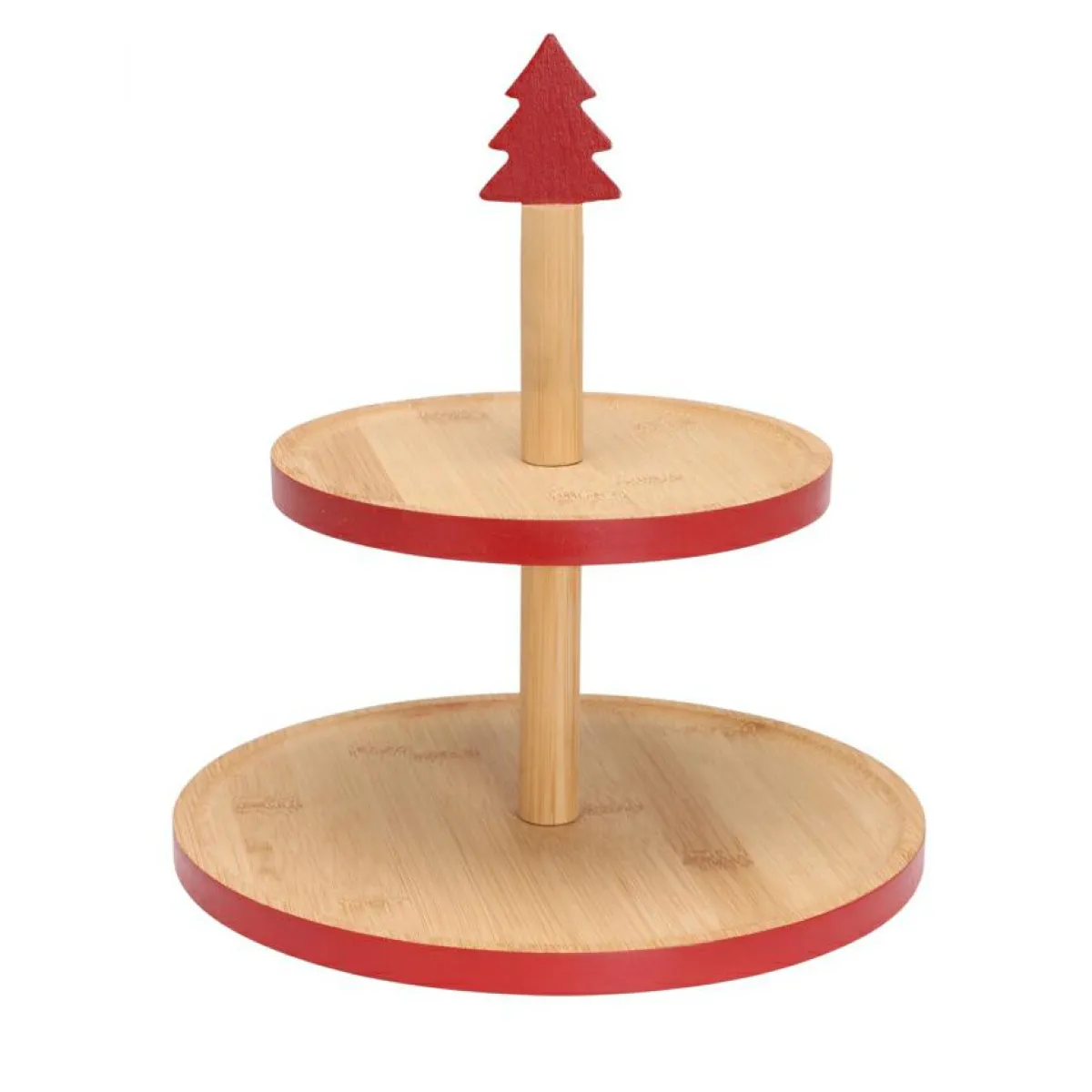 KOOPMAN Présentoir à gâteaux (H26 cm) Les Alpes Rouge Naturel Sale