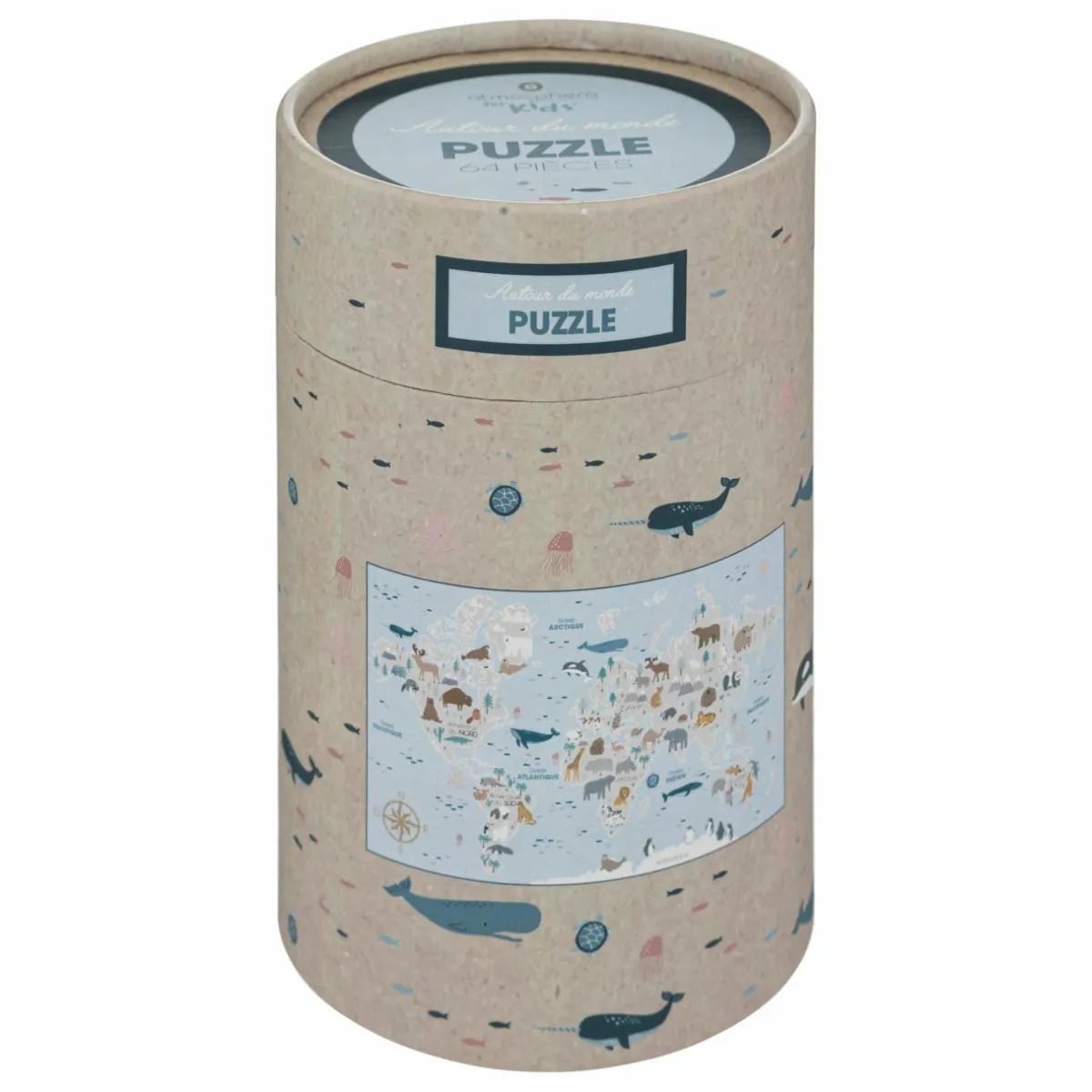 Atmosphera createur d'interieur for kids Puzzle enfant 64 pièces Autour du monde Multicolore Outlet