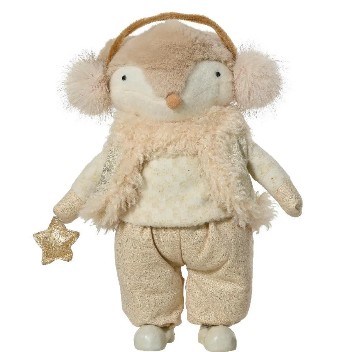 KAEMINGK Renard de Noël debout (H41 cm) Etoile scandinave dée Or Discount