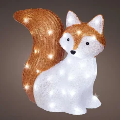 EMINZA Renard Lumineux 60 LED (H37 cm) Léonard Blanc froid