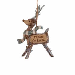 CHRISTMAS INSPIRATIONS Renne à suspendre (H13 cm) Peace Marron Best