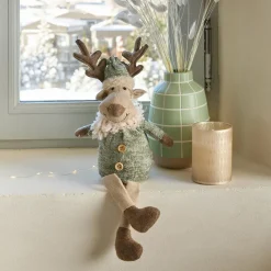 KAEMINGK Renne de Noël à asseoir (H38 cm) Monsieur Chic Beige Discount
