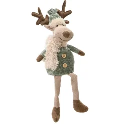 KAEMINGK Renne de Noël à asseoir (H38 cm) Monsieur Chic Beige Discount