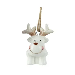 KAEMINGK Renne de Noël à suspendre (H6 cm) Dolomite Blanc