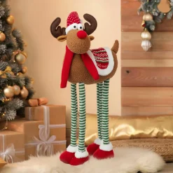 FEERIC LIGHTS Renne de Noël (H103 cm) Georges et jambes téléscopiques Multicolore New