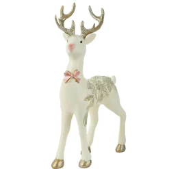 KAEMINGK Renne de Noël (H30 cm) Prince des Bois et rose Blanc Outlet