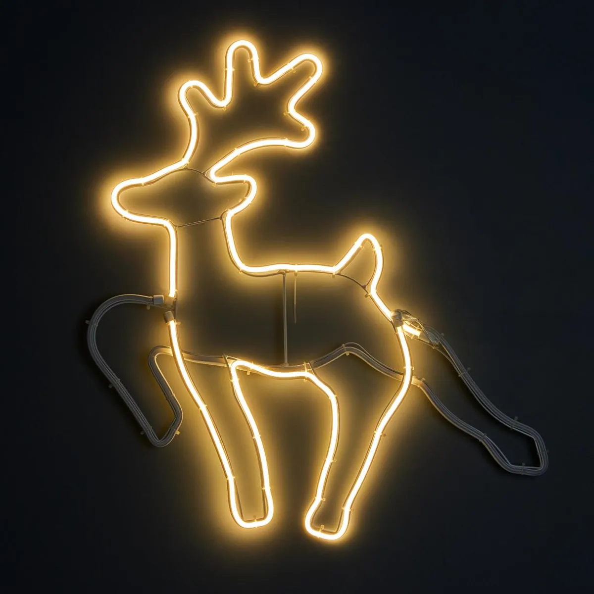 KOOPMAN Renne de Noël lumineux 343 LED (H59 cm) Néon Moov light Blanc chaud Discount