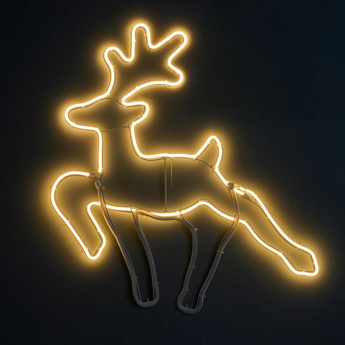 KOOPMAN Renne de Noël lumineux 343 LED (H59 cm) Néon Moov light Blanc chaud Discount