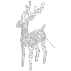 KOOPMAN Renne de Noël lumineux à piles (H37 cm) Gulliver Irisé et blanc chaud Transparent irisé Online