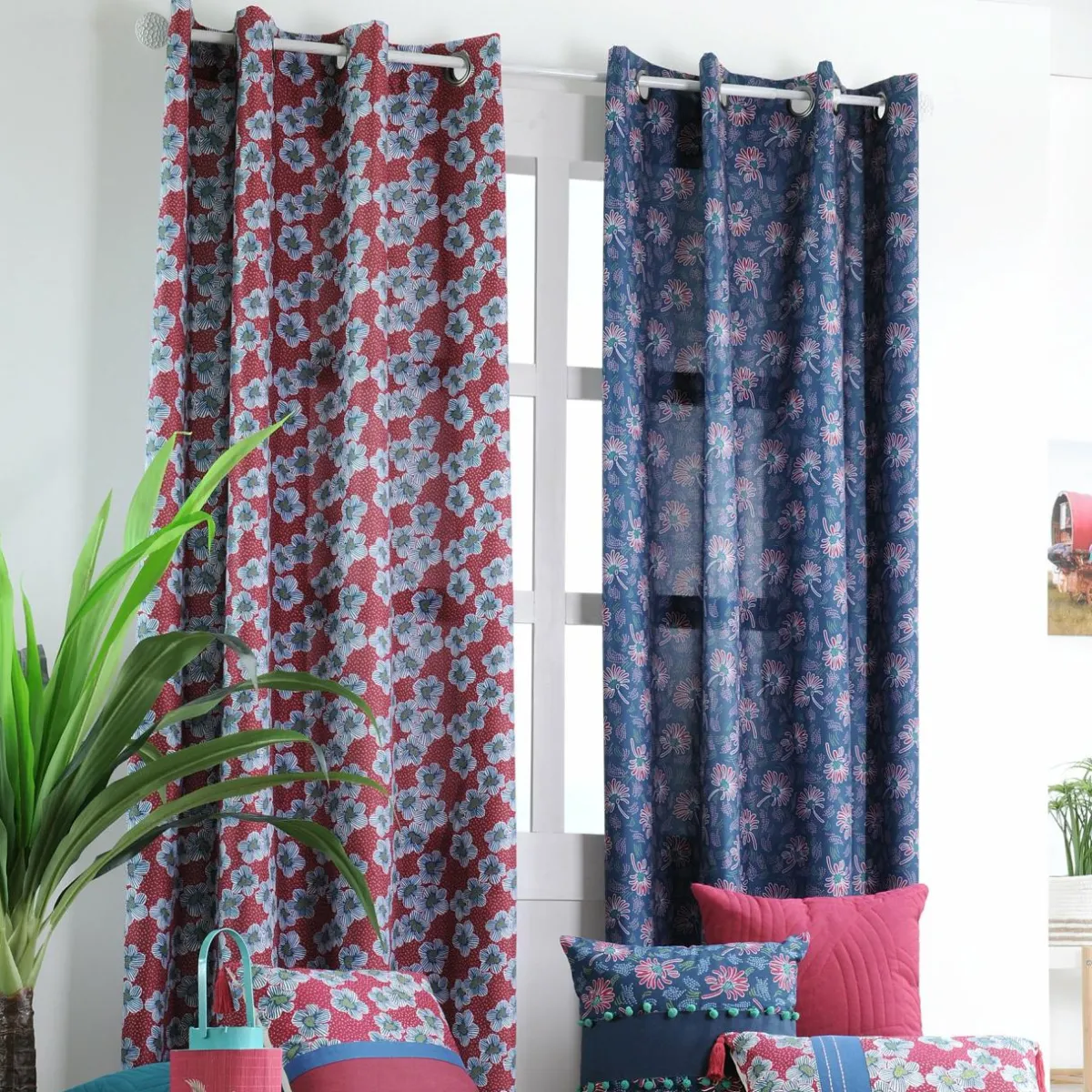 LOVELY CASA Rideau (135 x 260 cm) Bohochic Bleu