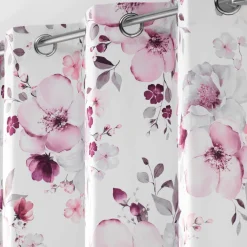 DOUCEUR D'INTERIEUR Rideau (140 x 240 cm) Velvet flower Blanc New