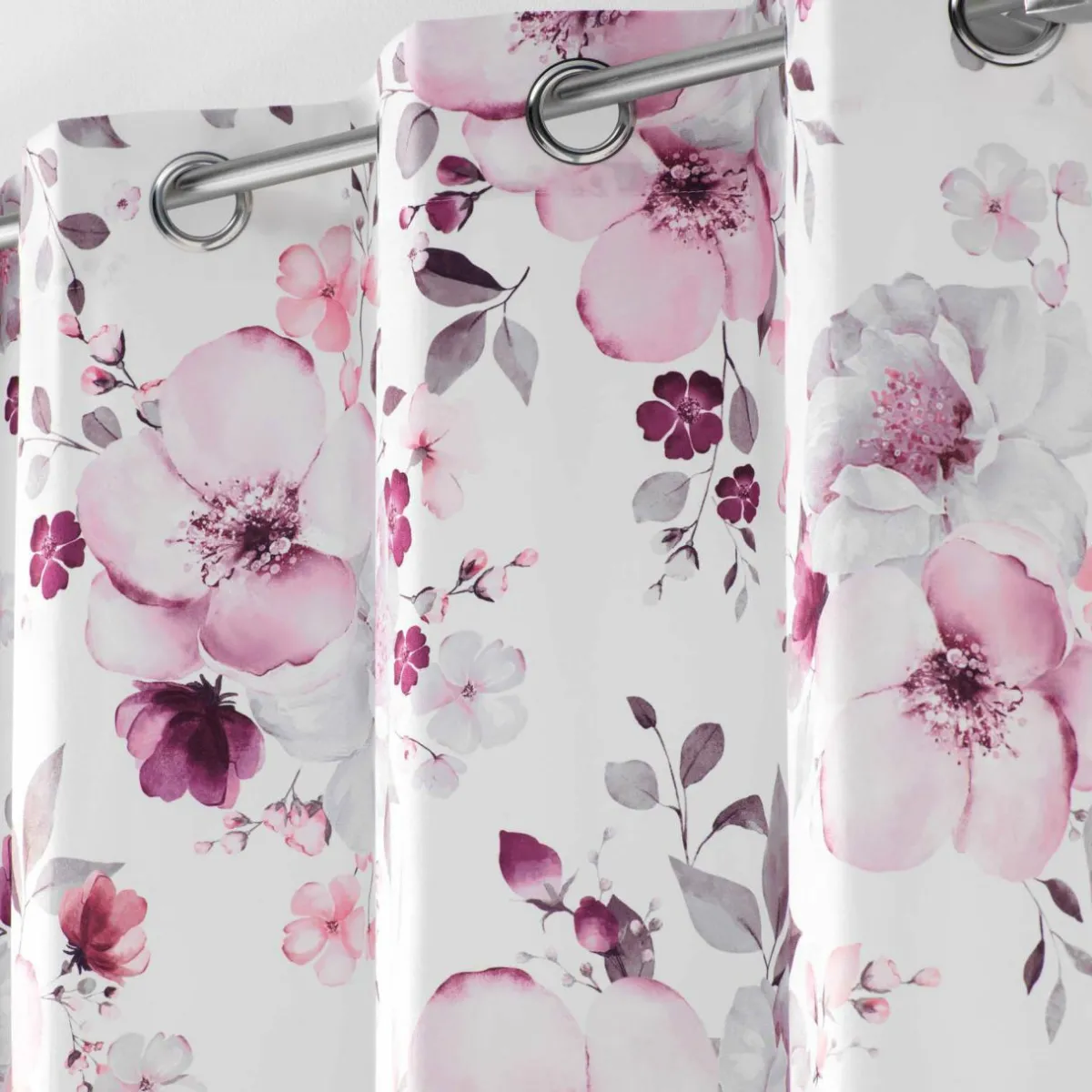 DOUCEUR D'INTERIEUR Rideau (140 x 240 cm) Velvet flower Blanc New