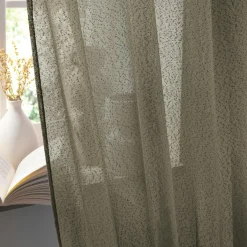 EMINZA Rideau ajustable bouclette (140 x max 300 cm) Eliott Vert kaki New