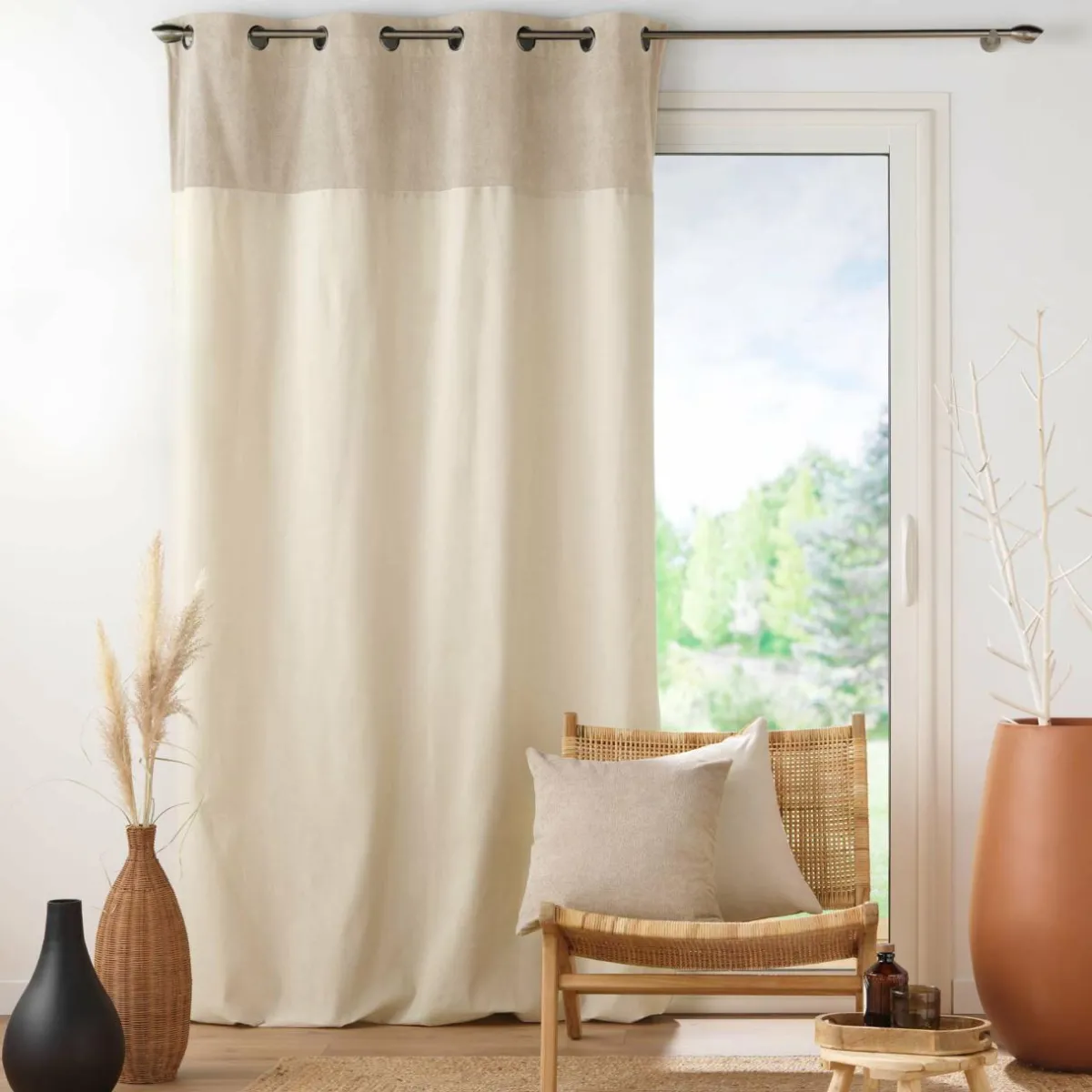 EMINZA Rideau bouclette (140 x 240 cm) Ava Beige Sale