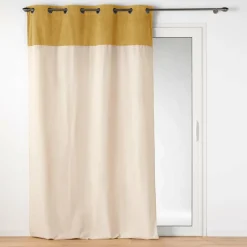 EMINZA Rideau bouclette (140 x 240 cm) Ava Jaune ocre