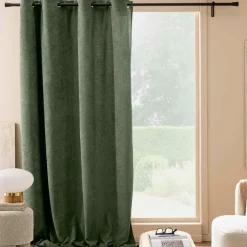 douceur d'intu017drieur Rideau bouclette (140 x 260 cm) Winona cédre Vert Outlet