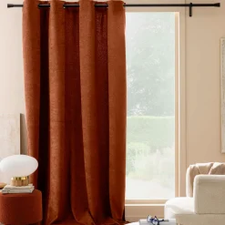 douceur d'intu017drieur Rideau bouclette (140 x 260 cm) Winona Terracotta