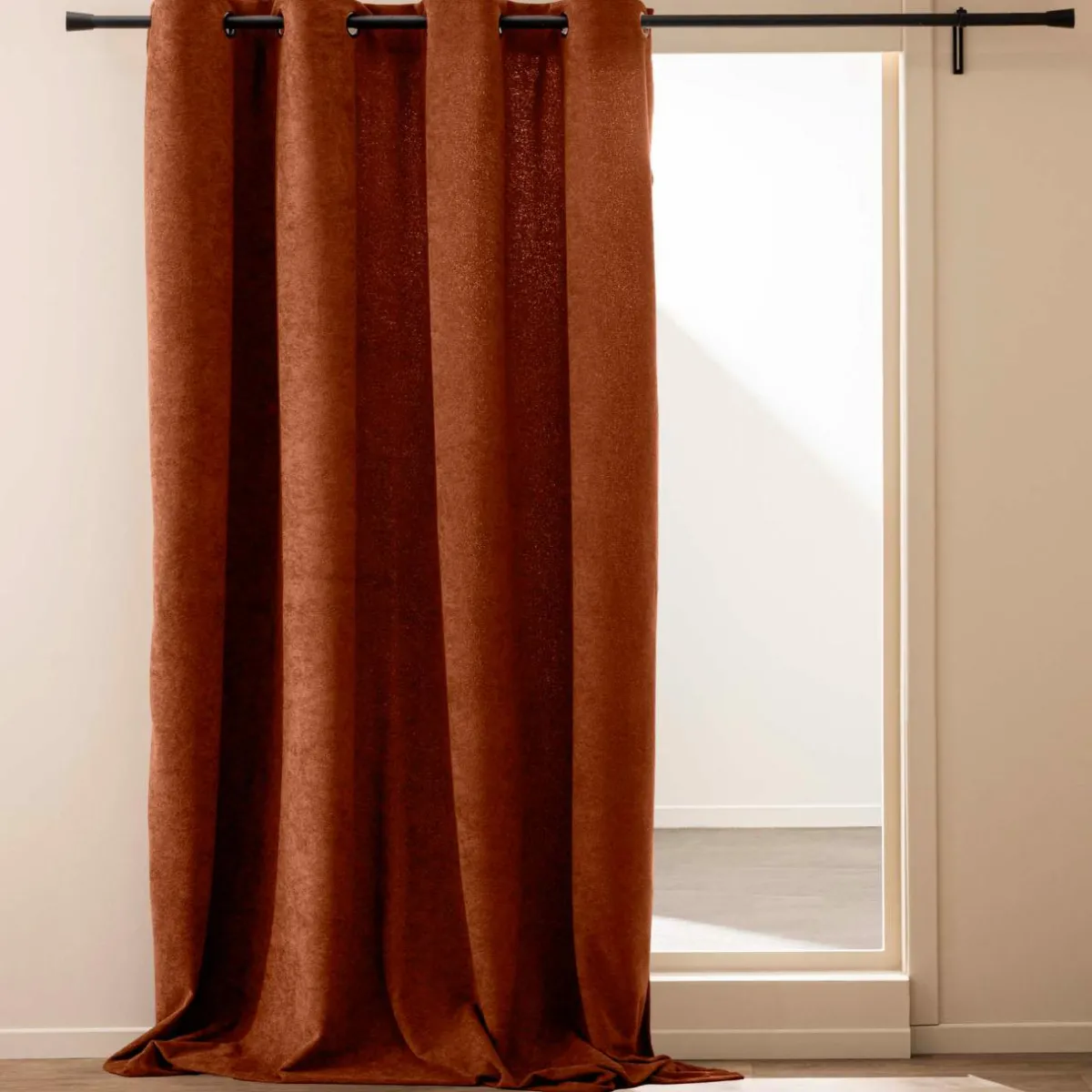 douceur d'intu017drieur Rideau bouclette (140 x 260 cm) Winona Terracotta