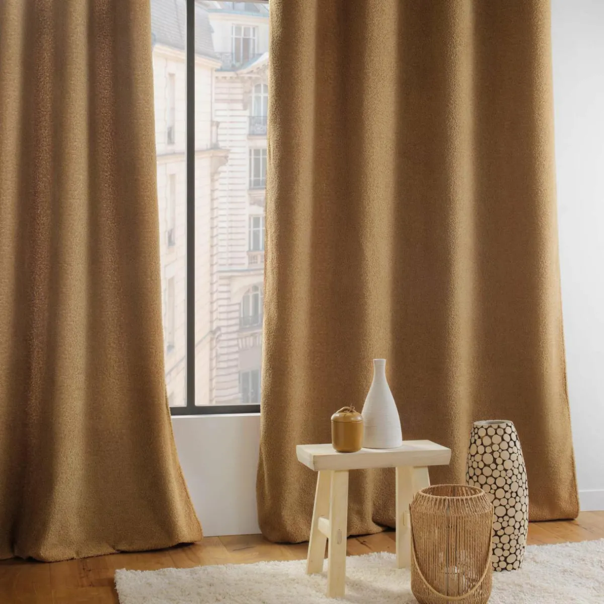 DOUCEUR D'INTERIEUR Rideau bouclette (140 x 240 cm) Wooly Camel New
