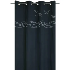 STOF Rideau coton (140 x 260 cm) Bordemer Bleu marine Online