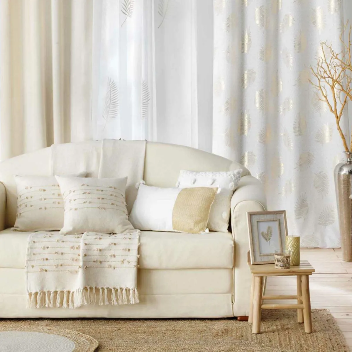 DOUCEUR D'INTERIEUR Rideau coton (140 x 240 cm) Golden Sunset Or New