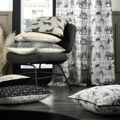LOVELY CASA Rideau coton (135 x 250 cm) Haussmann Gris New