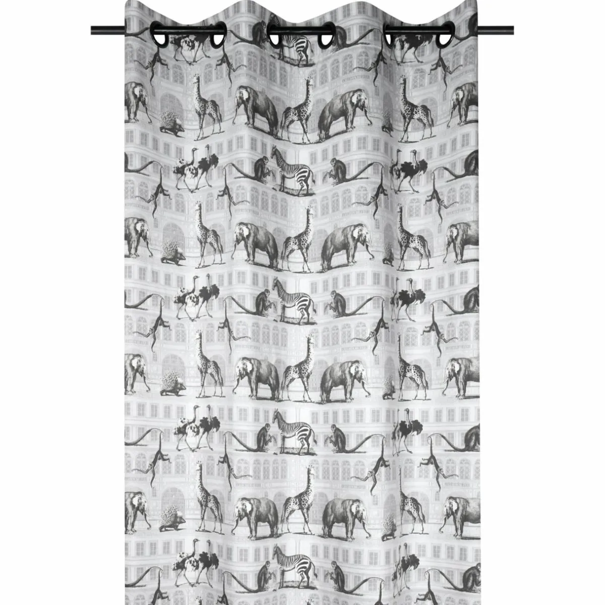 LOVELY CASA Rideau coton (135 x 250 cm) Haussmann Gris New
