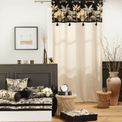 DOUCEUR D'INTERIEUR Rideau coton (140 x 240 cm) Karaba Noir Outlet