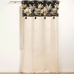 DOUCEUR D'INTERIEUR Rideau coton (140 x 240 cm) Karaba Noir Outlet