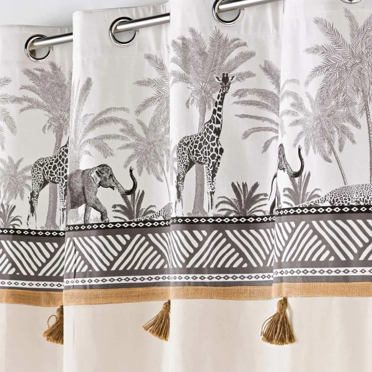 DOUCEUR D'INTERIEUR Rideau coton (140 x 240 cm) Kenya lodge Ecru Hot