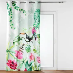 DOUCEUR D'INTERIEUR Rideau coton (140 x 260 cm) Louisiane Vert Discount