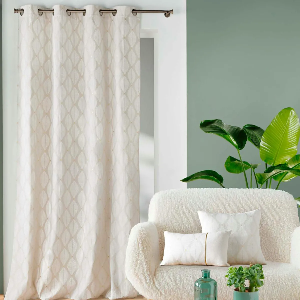 douceur d'intu017drieur Rideau coton (140 x 240 cm) Maho Blanc Best