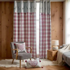 EMINZA Rideau coton (140 x 240 cm) Megeve Rouge Clearance