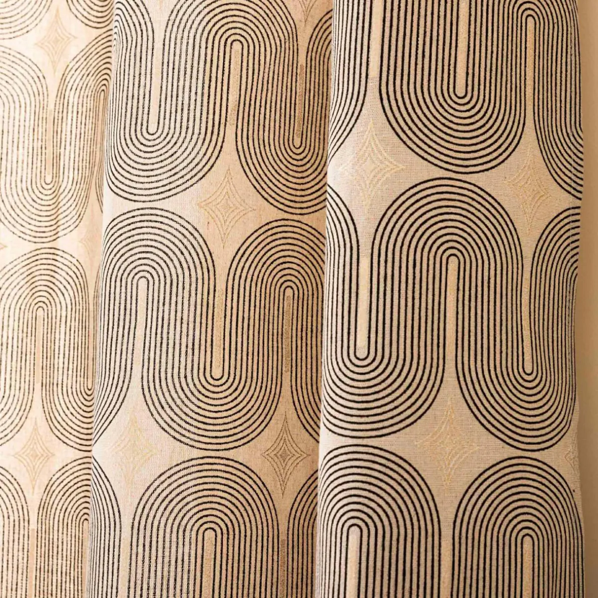 douceur d'intu017drieur Rideau coton (140 x 280 cm) Ondine Noir New