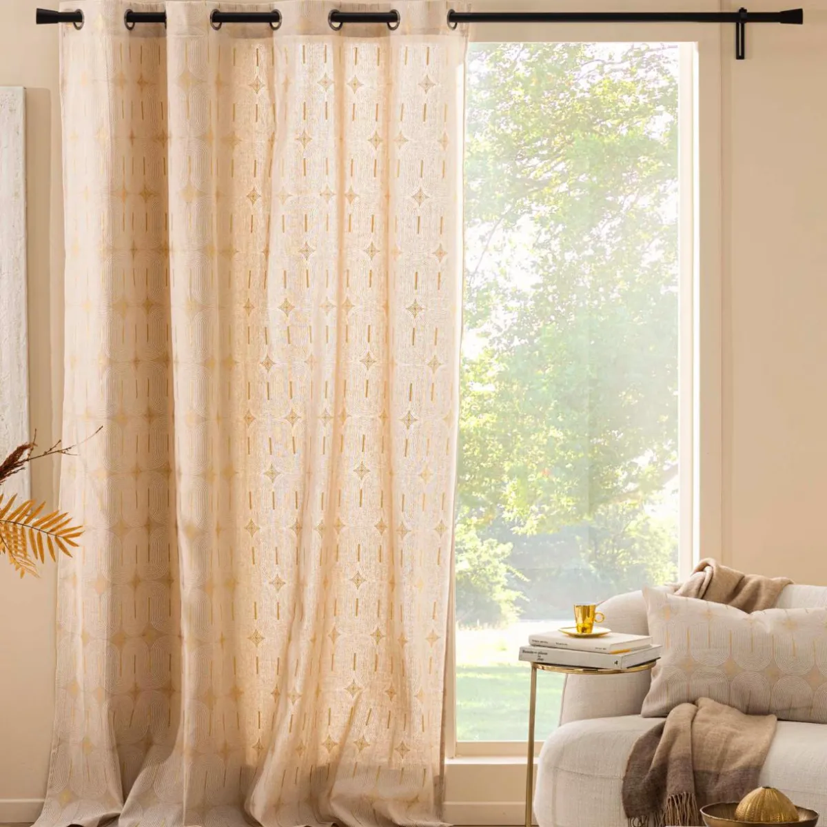 douceur d'intu017drieur Rideau coton (140 x 280 cm) Ondine Blanc Sale