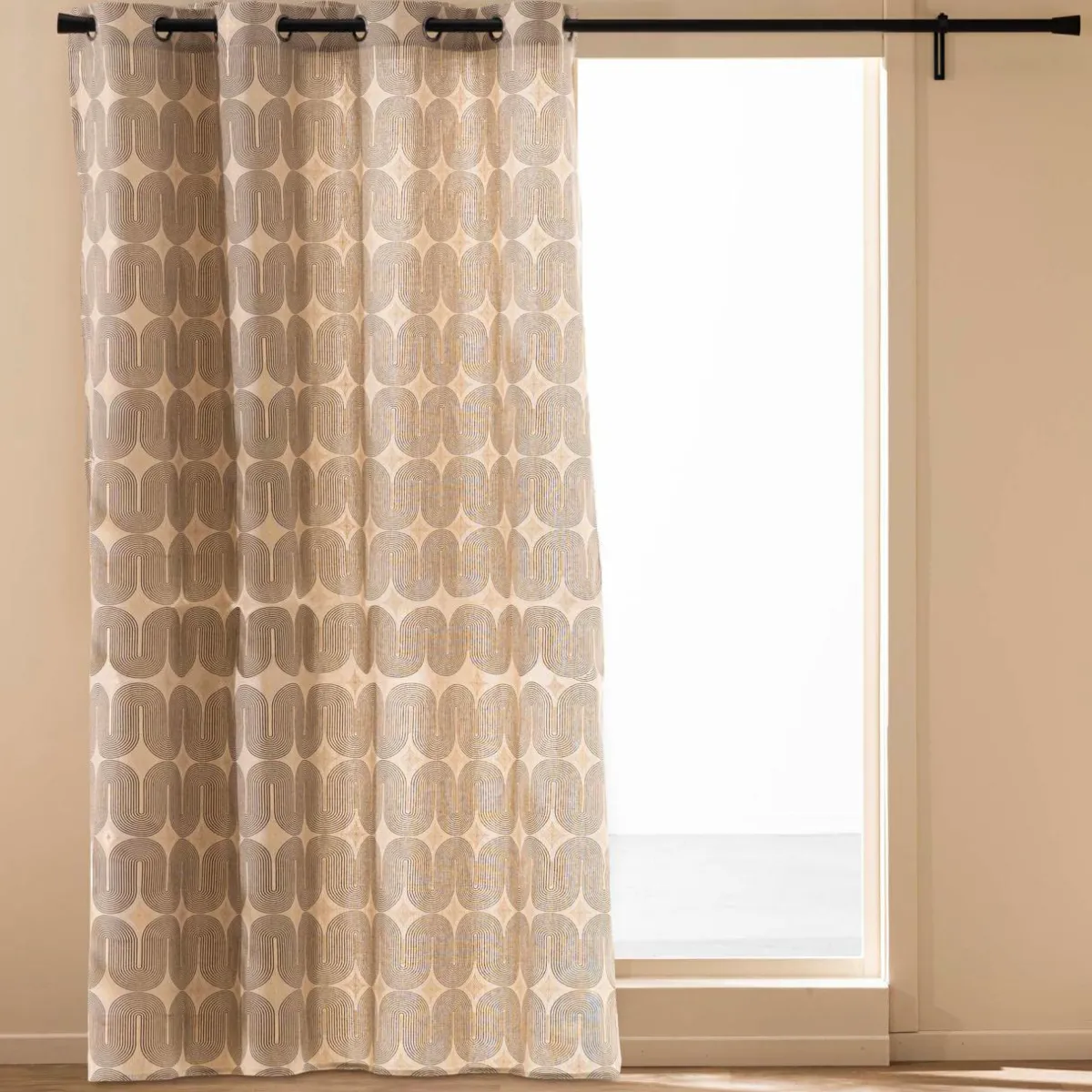 douceur d'intu017drieur Rideau coton (140 x 240 cm) Ondine Noir