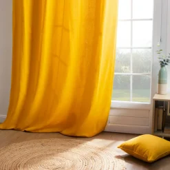 EMINZA Rideau coton (140 x 260 cm) Pixel Jaune moutarde Outlet