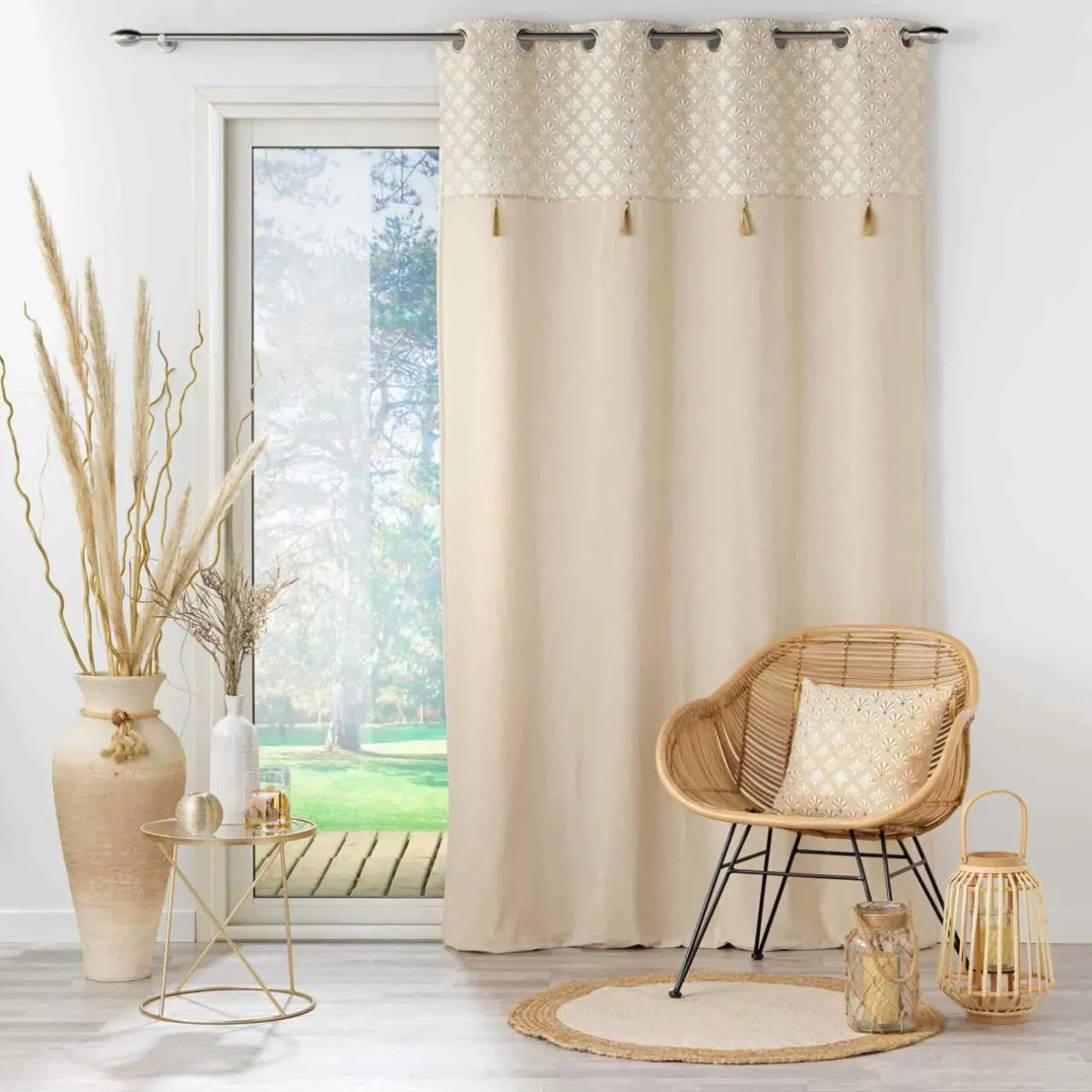 DOUCEUR D'INTERIEUR Rideau coton (140 x 240 cm) Rafina Beige Clearance